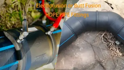 Installation of HDPE tee fitting using electrofusion or butt fusion welding process on pipeline