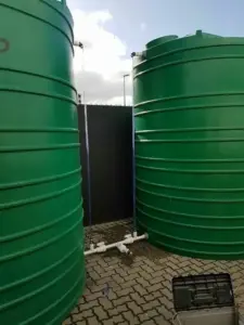 new water tank installation with hdpe fittings
