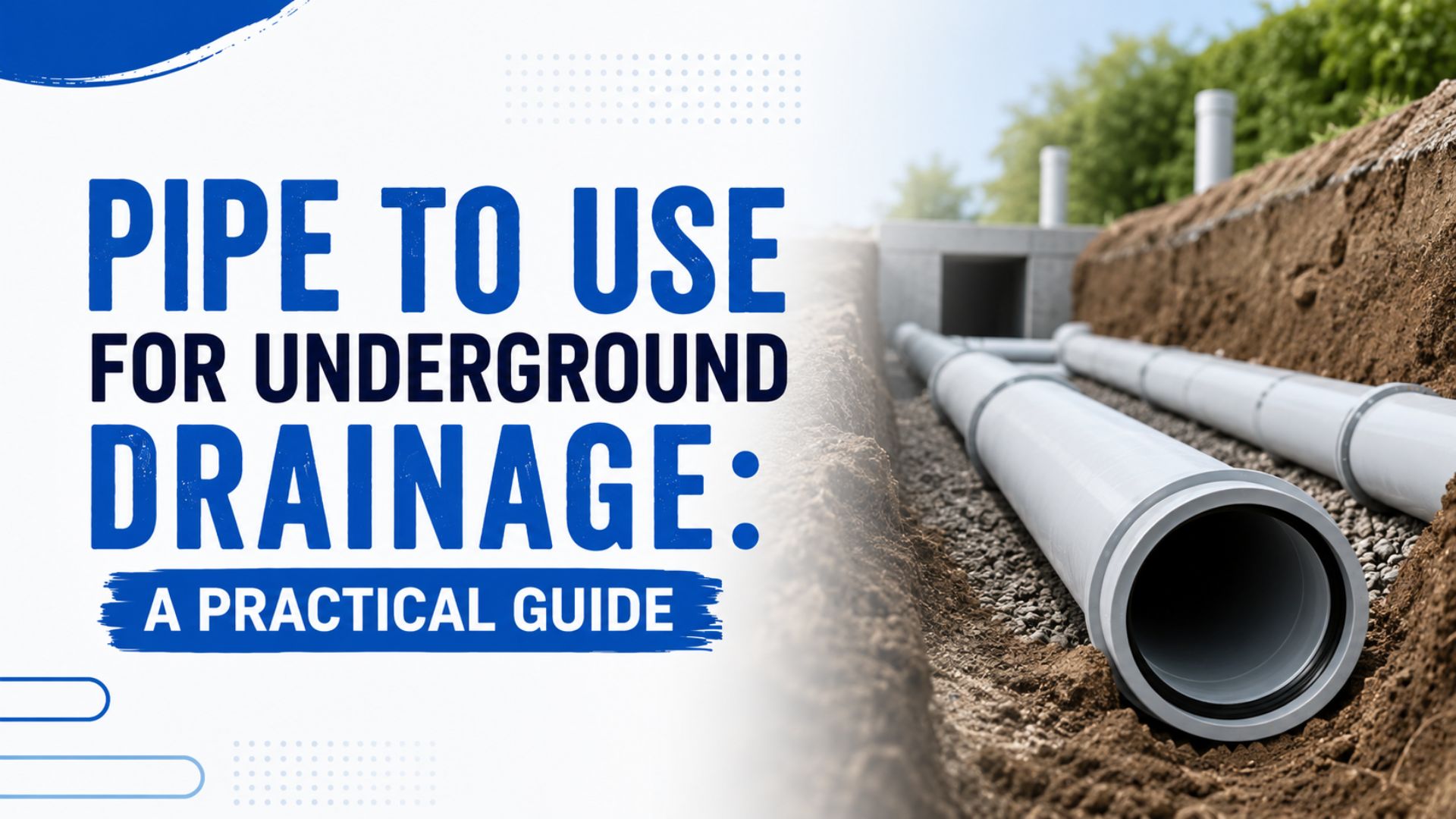 What Type of Pipe to Use for Underground Drainage A Practical Guide
