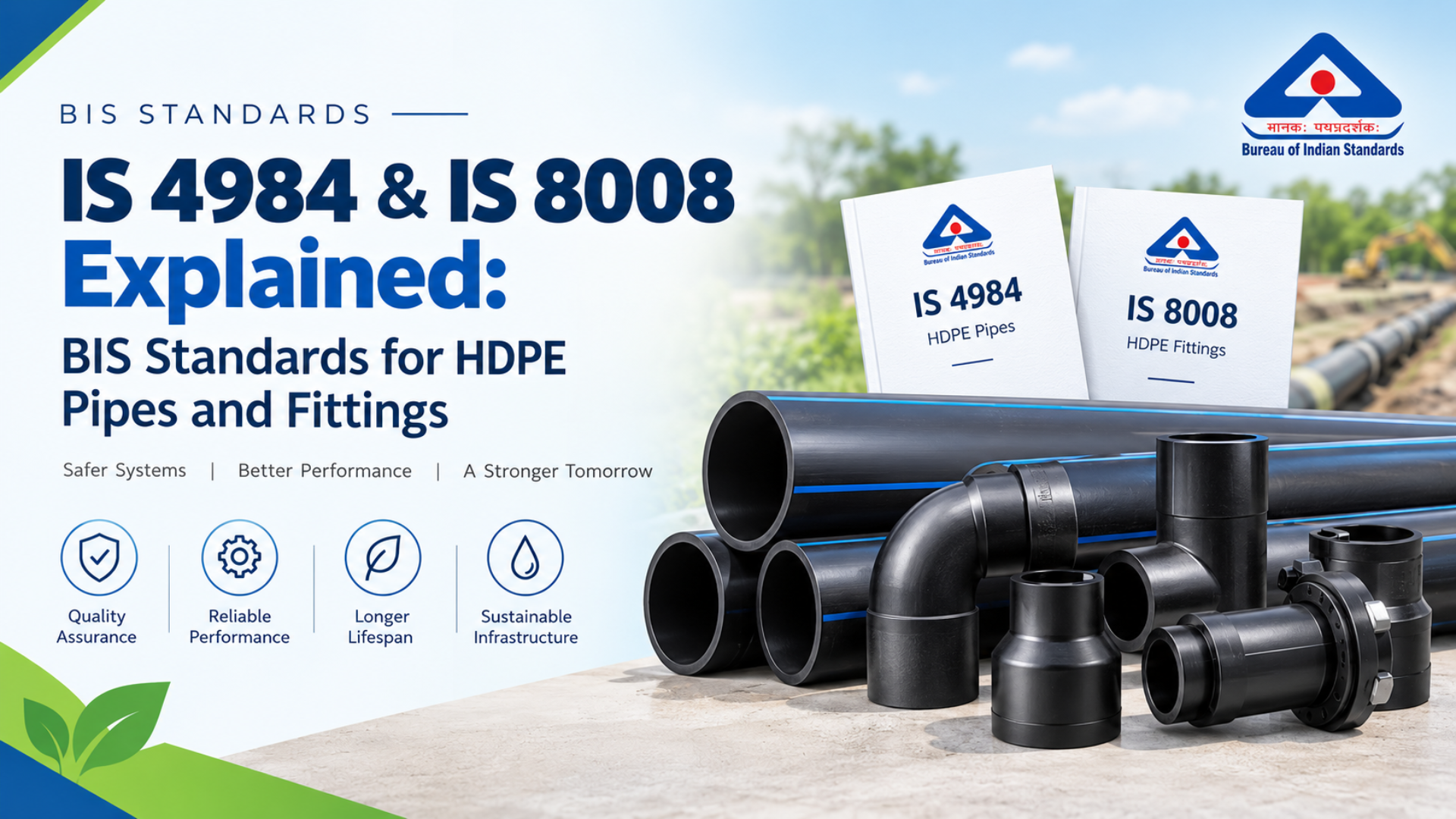 IS 4984 & IS 8008 Explained: BIS Standards for HDPE Pipes and Fittings